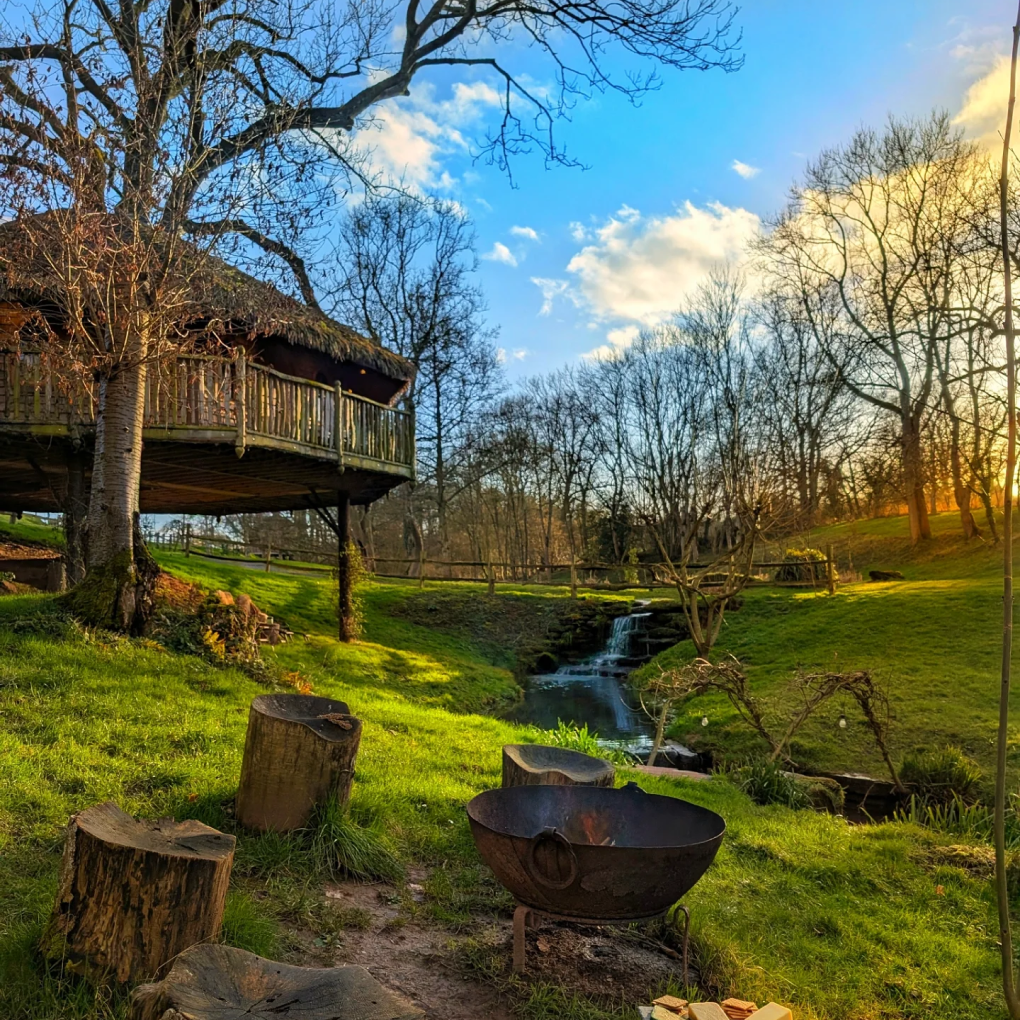 Vivianna and hot tub area view from across the lake
